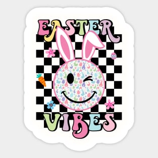 Easter Vibes Smiles Happy Face Bunny Happy Easter Sticker